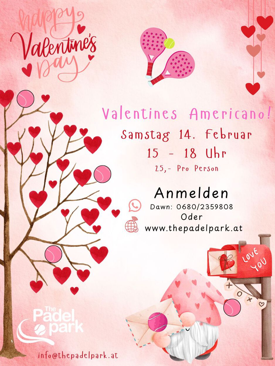 Jetzt anmelden bei unserem Valentine's Americano!