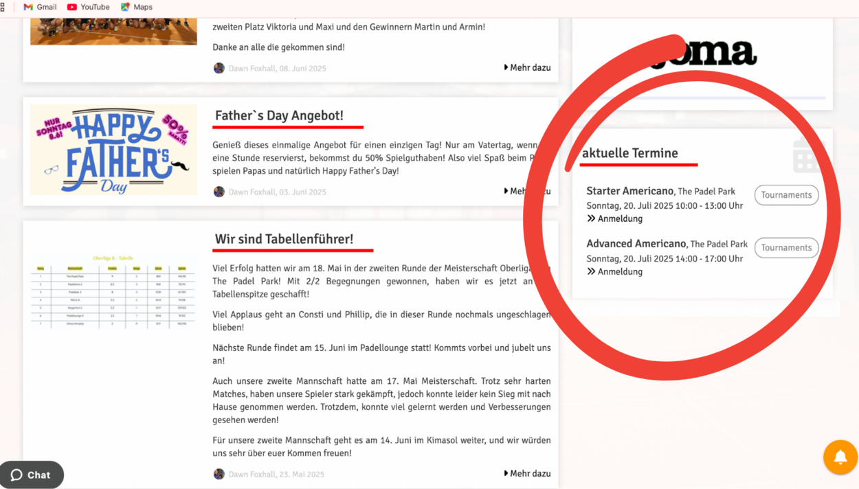Americano online Anmeldung- jetzt möglich!